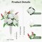 White Artificial Cemetery Flowers for Graveside - Set of 2 Large Rose and Lily Memorial Bouquets with Vases - 19.7" UV Resistant Grave Decorations for Outdoors - Funeral & Memorial Day Flowers
